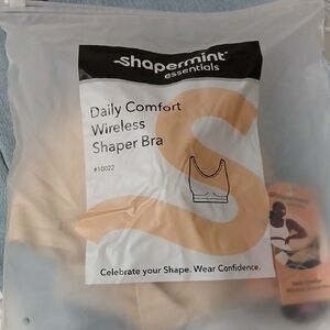 Shapermint Essentials Wireless Shaper Bra - Beige NIP Sz 2XL